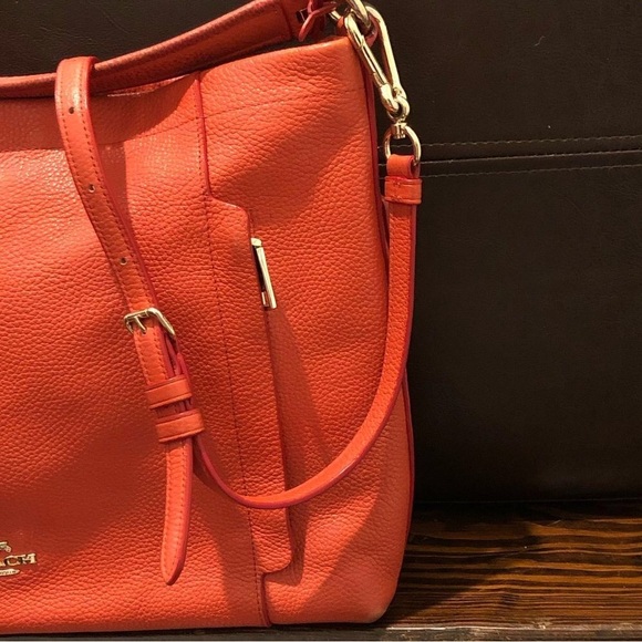 SOLD  COACH Vintage Orange Tangerine Crossbody Briefcase Shoulder Bag - Picture 5 of 16